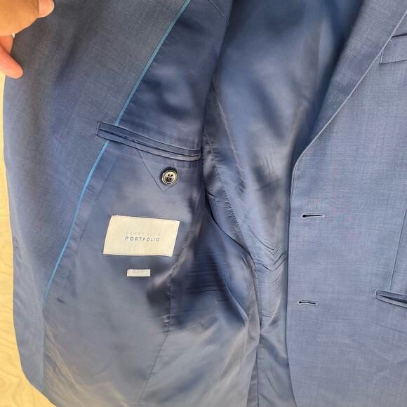 Perry Ellis Portfolio Blazer Wool Blend 36R Slim Fit Sports Jacket 2 Button - Picture 4 of 8